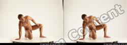 Nude Man White Short Brown 3D Stereoscopic poses Realistic